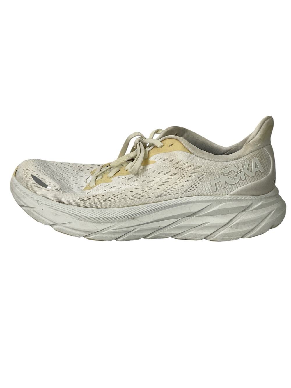 Hoke One One Clifton 8 Women's White Lace Up Athletic Running Shoes Size 8.5B